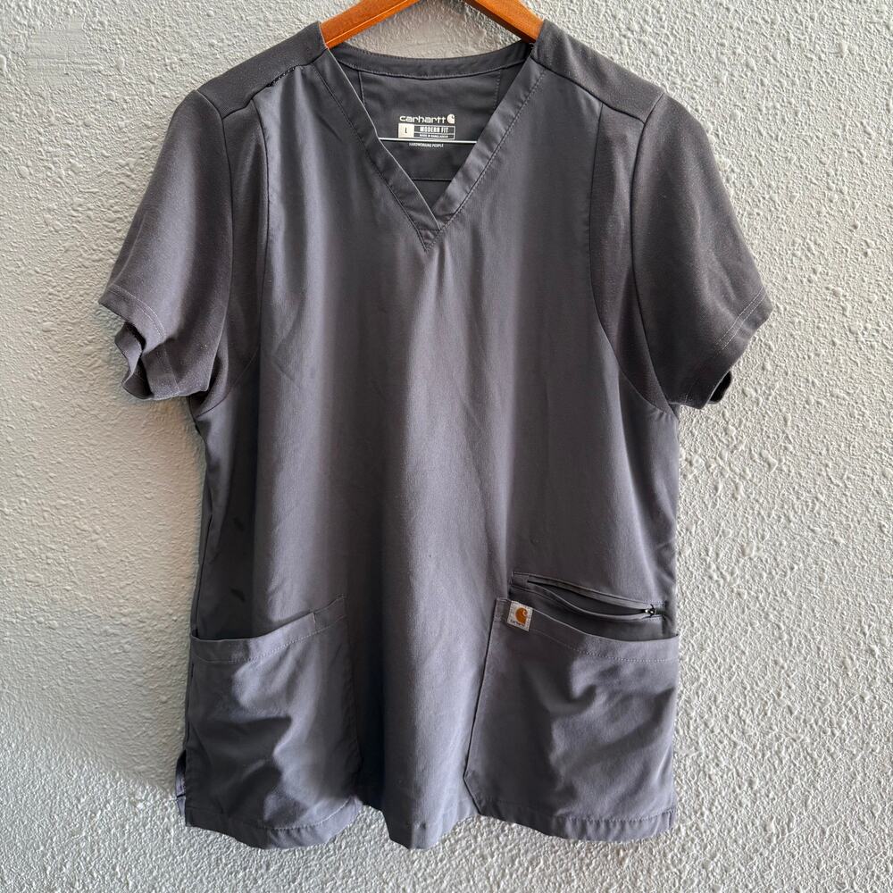 Carhartt Modern Fit Scrub Top Gray Size Large